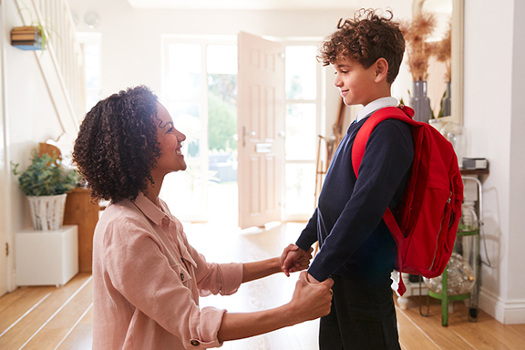 Mother and Child Before School